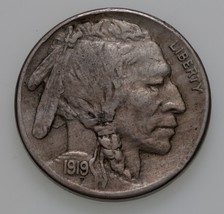 1919-S 5C Buffalo Nickel En Extra Fin XF État, Complet Corne W/Pointe - $233.89