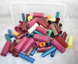Vtg Large Lot Plastic Bin Multi Size Color Hair Curlers Plastic Rollers ... - $296.39 MXN