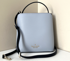 New Kate Spade Darcy Small Bucket Bag Colorblock Grain Leather Pale Hydrangea - £91.05 GBP