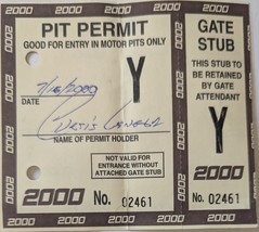 Motor Pit Stop Gate Stub Crew Permit 2000 - $4.95