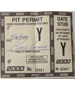 Motor Pit Stop Gate Stub Crew Permit 2000 - $4.95