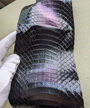 Elaphe Snakeskin Snake Skin Leather Metallic Dark Green - $380.37 MXN+