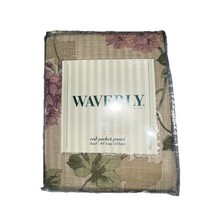 Waverly BLOSSOM HILL Hydrangea Striped Rod Pocket Panel Lined 84” Long F... - $31.72