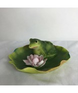 Frog Flower Frog by Department 56 Signed B St John Lilly Pad Ceramic Col... - £20.40 GBP