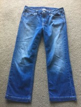 GAP Straight Leg Jeans Womens 10 Regular Stretch Denim Capris Cropped 34x25 - £11.70 GBP