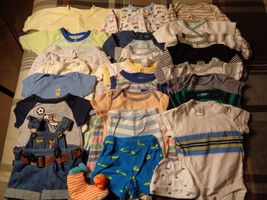 Lot of 24 pieces, boys 0-3 months clothing outfits. - $39.60