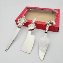 1998 Wallace Silversmiths Christmas Cheese Spreader Santa Frosty Candy Cane - $28.32