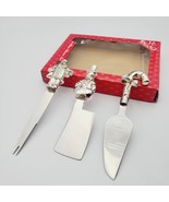 1998 Wallace Silversmiths Christmas Cheese Spreader Santa Frosty Candy Cane - £21.23 GBP