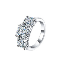 3 Ct Moissanite Engagement Ring 925 Silver Moissanite Solitaire - £84.65 GBP
