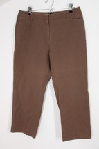 J Jill 12P Petite Brown Cotton Stretch Straight Leg Chino Pants - £20.92 GBP