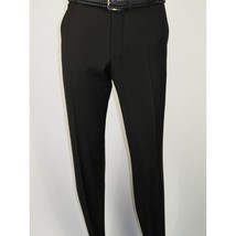 Men's MONO Turkey Slacks 100% Wool Plain Front Regular Fit 2501-01 Black image 2