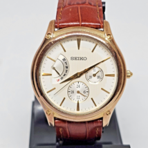 Vintage Seiko Triple Dial Quartz Mens Dress Watch #5Y66-0AB0 Japan Movement - £115.83 GBP