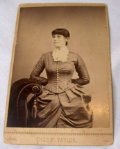 c1880 Antique Victorian Lady Cabinet Card Photo Mary Elizabeth Miller Lamar Mo - £4.74 GBP