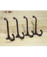 4 LARGE HARNESS HOOKS RACK COAT HAT RUSTIC CAST IRON BARN HEAVY DUTY 7 1... - $596.29 MXN