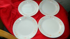 Corelle Peach Garland Bread / Dessert Plates 7&amp;1/8 Inch Set Of 4 Free Usa Ship - £17.55 GBP