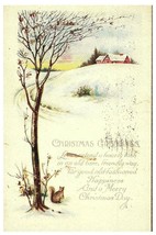 Christmas Greetings Merry Christmas Happy New Year&#39;s Day Postcard 1922 - £11.82 GBP