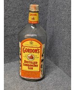 Vintage 1980&#39;s Gordons Distilled London Dry Gin Bottle 1.75L Nice! Empty - $19.75