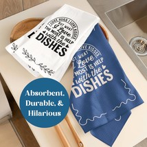 Funny Dish Towels Witty Kitchen Towels Playful Decor Mother&#39;s Day Housew... - $416.85 MXN