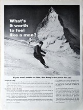 Army Recruitment skier &quot;Whats it worth to feel like a man&quot; 1962 Vintage ... - $151.66 MXN