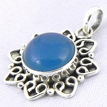 925 Sterling Silver Chalcedony Gemstone Handmade Pendant Necklace Women PSV-1822 - £21.96 GBP+