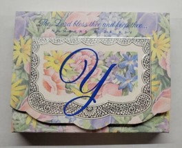 Dayspring Floral Monogram Y Note 10 Notes &amp; Envelopes - £7.05 GBP