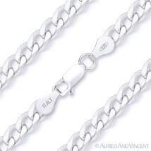 4.5mm Cuban / Curb Link Italian Chain Solid .925 Italy Sterling Silver Bracelet - £19.69 GBP+