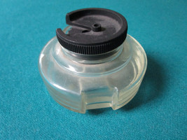 Glass Mid Century Ink Well Round Plastic Cover 3&quot; - £44.21 GBP