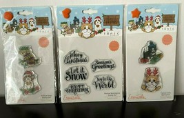 Tonic Studios Christmas Festive Dog, Cat &amp; Sentiment STAMPS-YOUR Choice - £11.64 GBP+