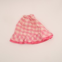 Vintage Barbie Clothes Pink &amp; White Checked Skirt My First Barbie 1982 Outfit - £9.78 GBP