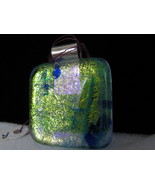 Dichroic Glass Pendant with Sterling Silver Bail, RKS245 - $20.00