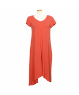 EILEEN FISHER Sunset Pink Organic Cotton Hemp Twist Asymmetrical Hem Dre... - $149.78 CAD