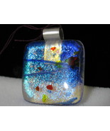 Dichroic Glass Pendant with Sterling Silver Bail, RKS247 - £15.93 GBP