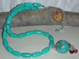 Genuine Gorgeous Turquoise Beads Necklace - £23.83 GBP