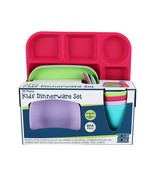 Kids 24 Piece Dinnerware Set BPA Free Bright Fun Colors Boy or Girl ~ NE... - $13.85