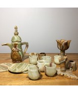 Marbled Onyx: Candlesticks, Cups In Box, Espresso Pot and Coasters Please Read - $110.00