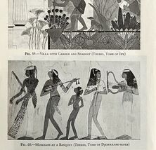1942 Egypt Musicians and Villa Garden Historical Print Antique Ephemera ... - $7.00 CAD