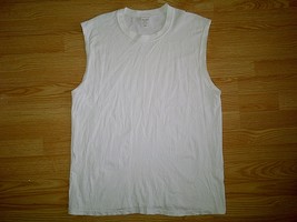 100% Cotton Casual Blank Plain White Sleeveless Tanktop Tank Tee T-Shirt... - £3.92 GBP