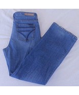 Seven 7 Jeans Womens 12 Blue Denim Wide Leg Flare 32x32 Mid Rise Medium Wash - $12.86