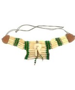 GREEN BEAD SMALL INDIAN STYLE BUFFALO BONE BREAST CHEST PLATE  DREAMCATC... - $18.04