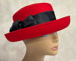 Red Hat Collectors Church Glam Amanda Smith Banded Wool Party Hat 59cm - £16.85 GBP