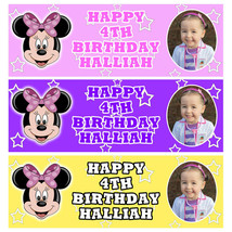 MINNIE MOUSE PHOTO Personalised Birthday Banner - Birthday Party Banner ... - £3.83 GBP