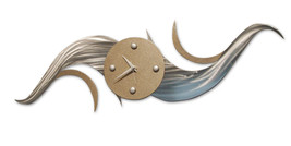 Hand-Crafted Abstract Retro Modern Steel Wall Clock - Curly  - £75.93 GBP