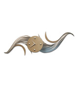 Hand-Crafted Abstract Retro Modern Steel Wall Clock - Curly  - £75.66 GBP