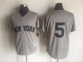 Yankees #5 Joe DiMaggio Jersey Old Style Uniform Gray - $38.69