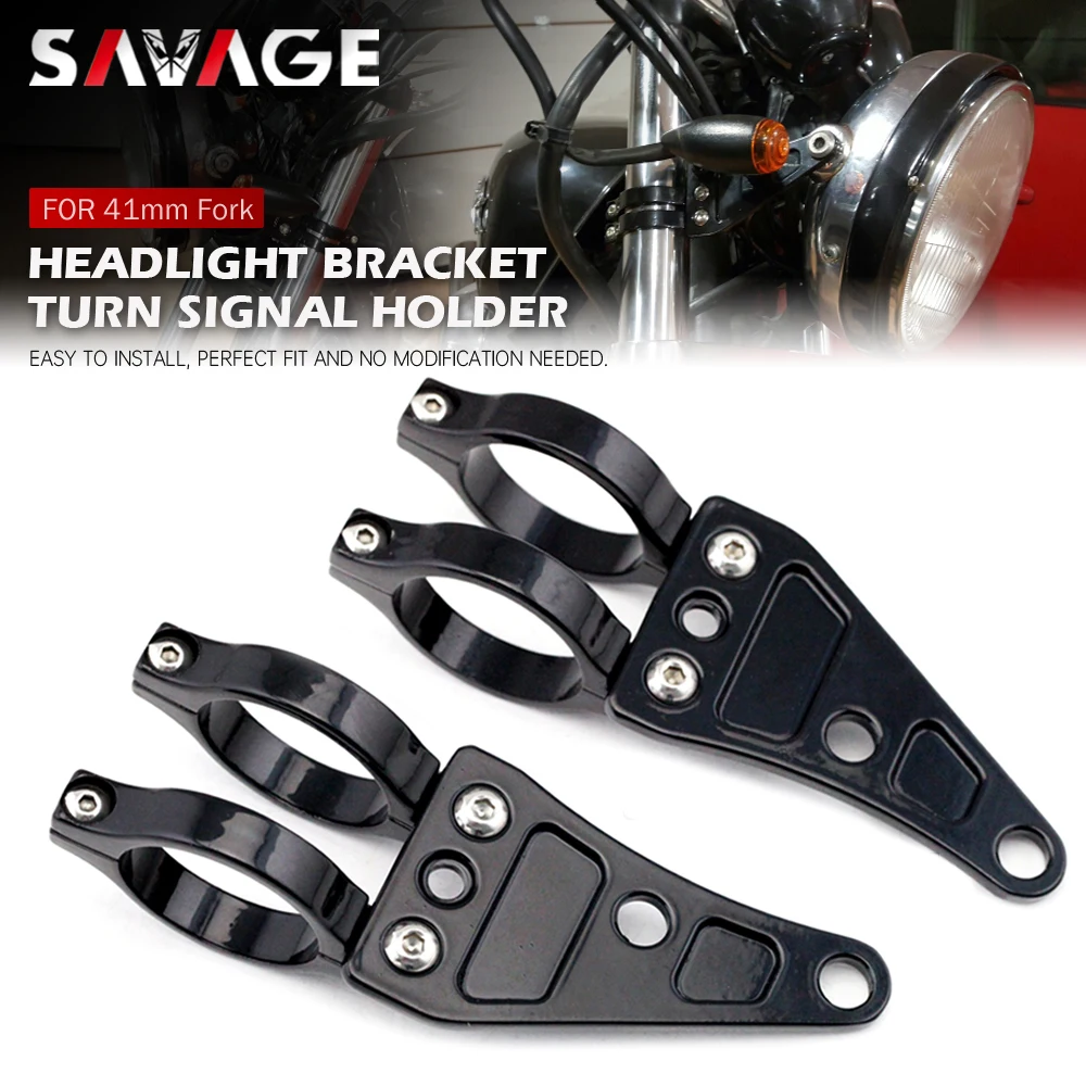  41mm k Motorcycle Headlight Mount cket Clamp Head Lamp Support Turn Sig... - $185.16