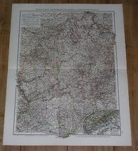 1898 Original Antique Map Of Hessen Hesse Frankfurt Nassau Vogelsberg Germany - £18.99 GBP