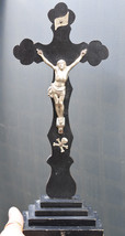 ⭐antique crucifix with skull &amp; bones ,made 19 th century⭐ - £43.63 GBP