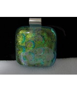 Dichroic Glass Pendant with Sterling Silver Bail, RKS249 - £16.07 GBP