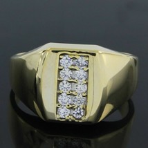 Valentine Day 18k Yellow Gold Plated 0.90Ct Round Simulated Diamond Fashion Ring - £35.40 GBP