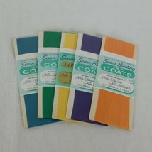 Lot of 5 J&amp;P Coats Unopened Vintage New Seam Binding Wash Wear Blue Green Yellow - £7.62 GBP